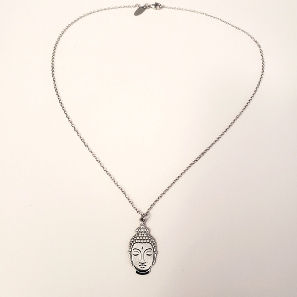 Sterling Silver Buddha Pendant Necklace - Picture 2 of 4
